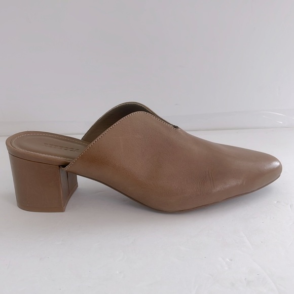 REBECCA ALLEN Women's The Block Mule Heeled Brown LEATHER Sandal Size 10 NEW - Picture 3 of 6